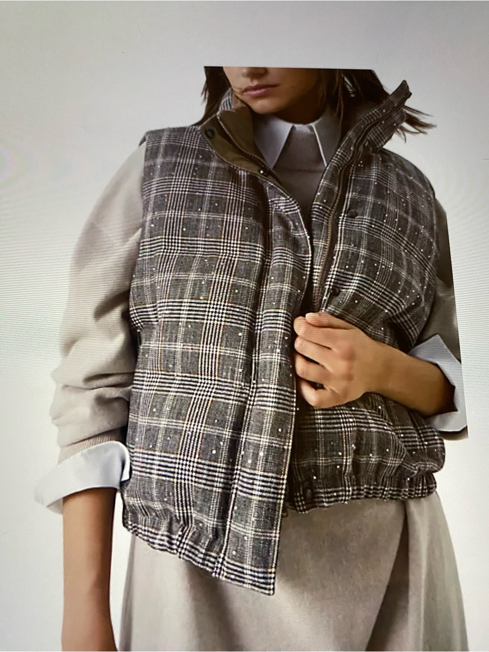 $4995 Brunello Cucinelli Dazzling Price of Wales Down Puffer Vest 42